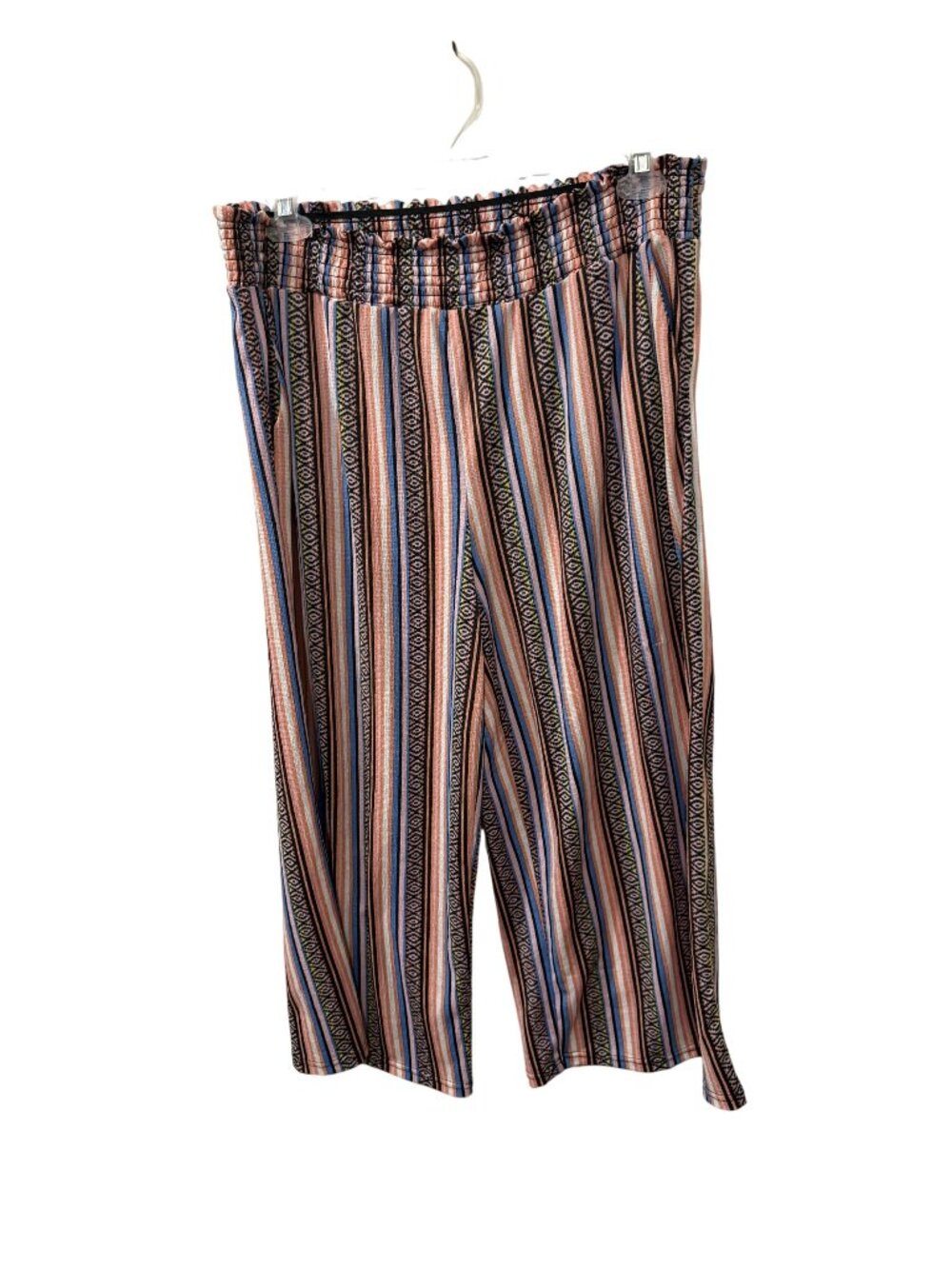 Striped Elastic Waist Culotte Pants With Boho-Inspired Pattern - Inner Circle XL